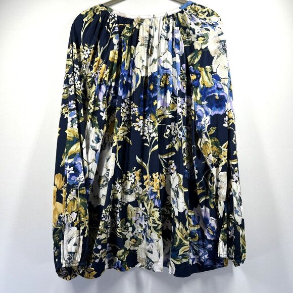 Chicos Women's Blouse Top XL Colorful Floral Pullover Raglan Long Sleeve Tunic - Picture 2 of 6